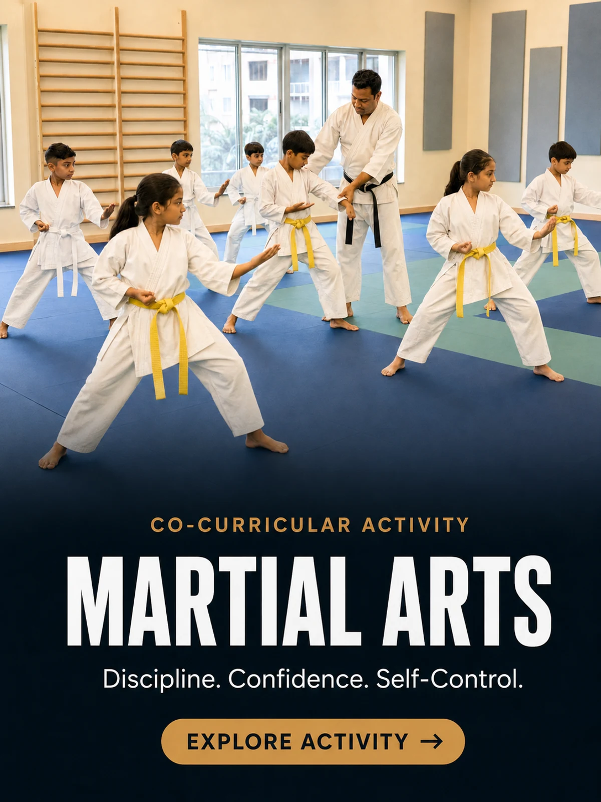 Children practising martial arts